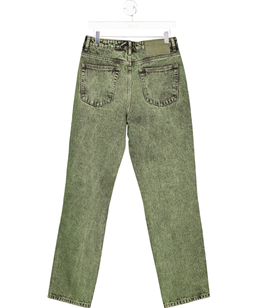 One Teaspoon Green Awesome Baggies High Waist Straight Leg Jeans UK 10