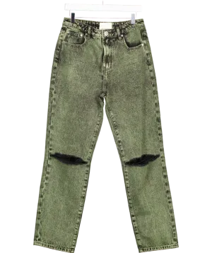 One Teaspoon Green Awesome Baggies High Waist Straight Leg Jeans UK 10