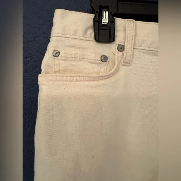 Outerknown Fillmore Boyfriend S.E.A. Women Off White Denim Shorts Size 28
