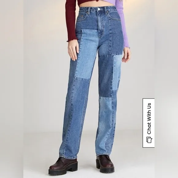 PACSUN Eco Patchwork 90’s Boyfriend Girl’s High Rise Jeans Size 23