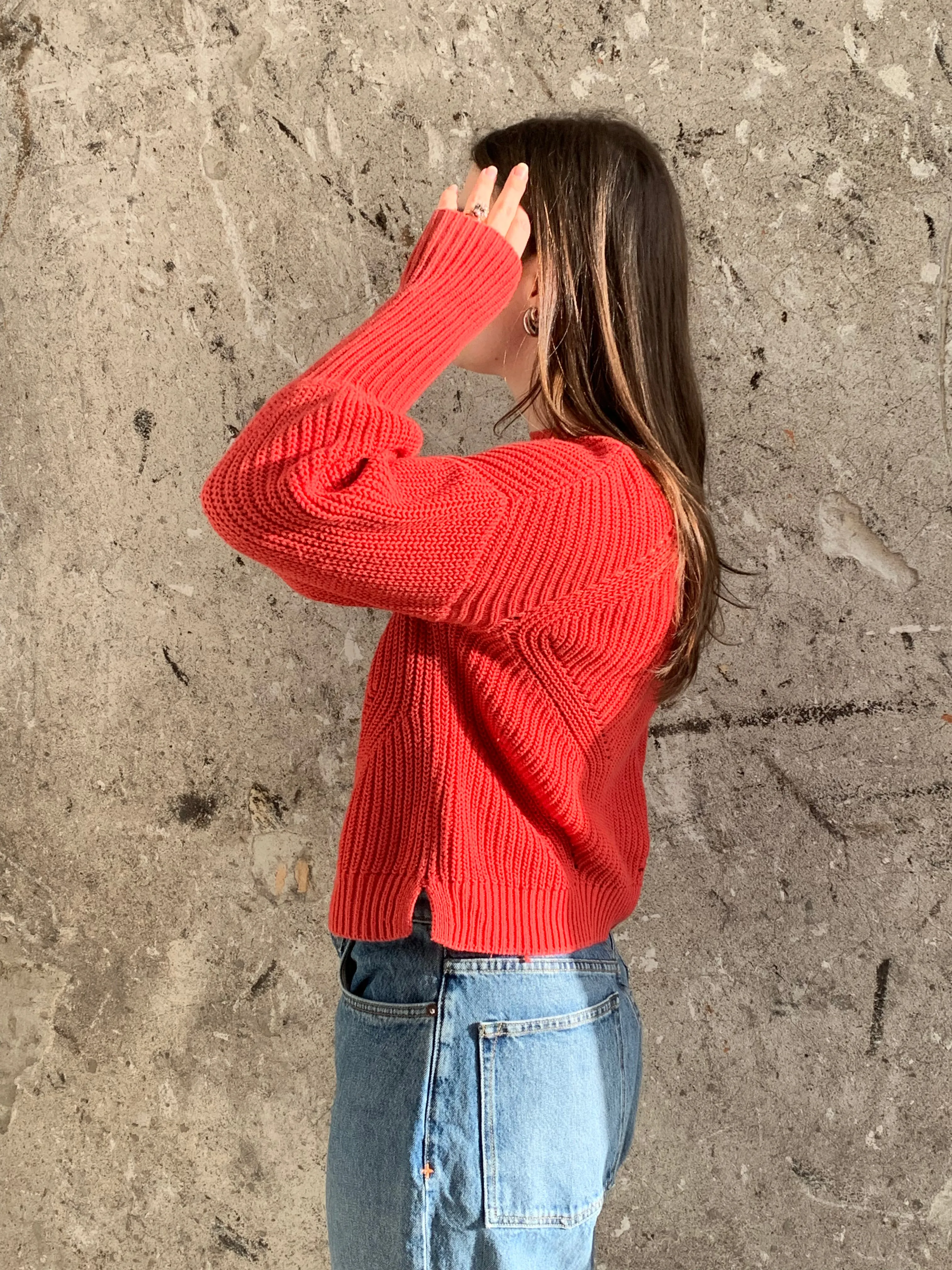 pink cotton cashmere sweater