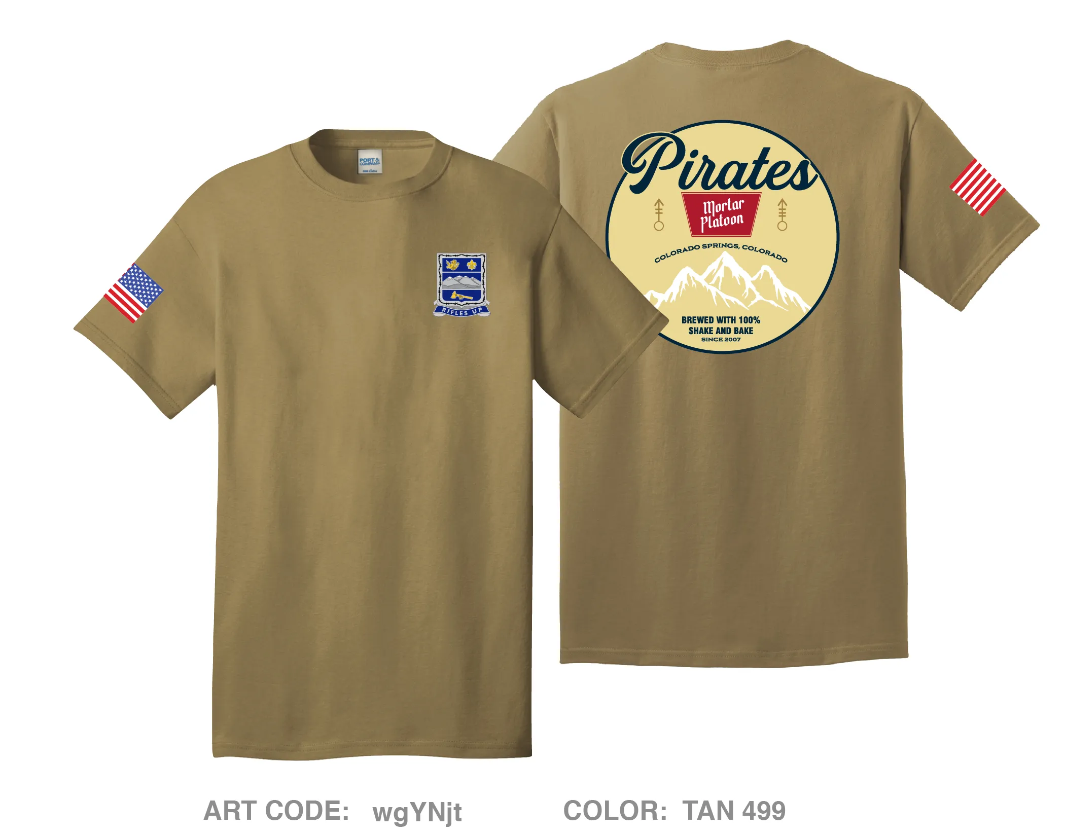 Pirate Mortar Platoon, 1-157 IN Comfort Unisex Cotton SS Tee - wgYNjt
