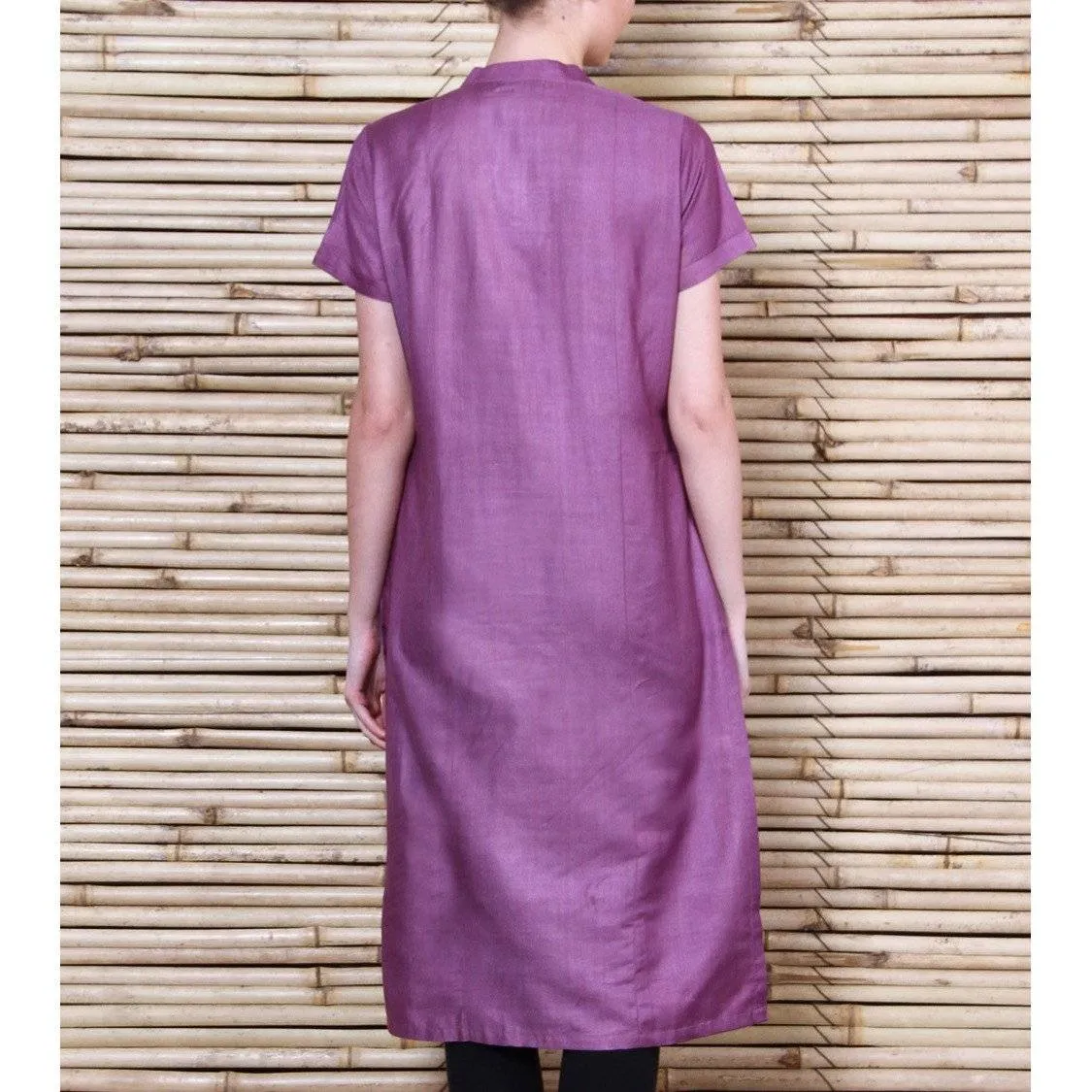 Purple Tussar Cotton Kurta
