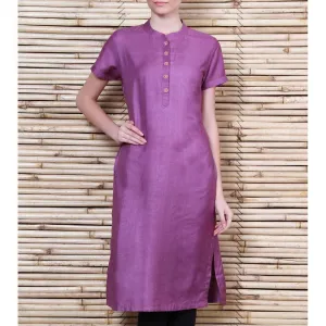 Purple Tussar Cotton Kurta