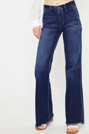 Raw Hem Flare Jeans
