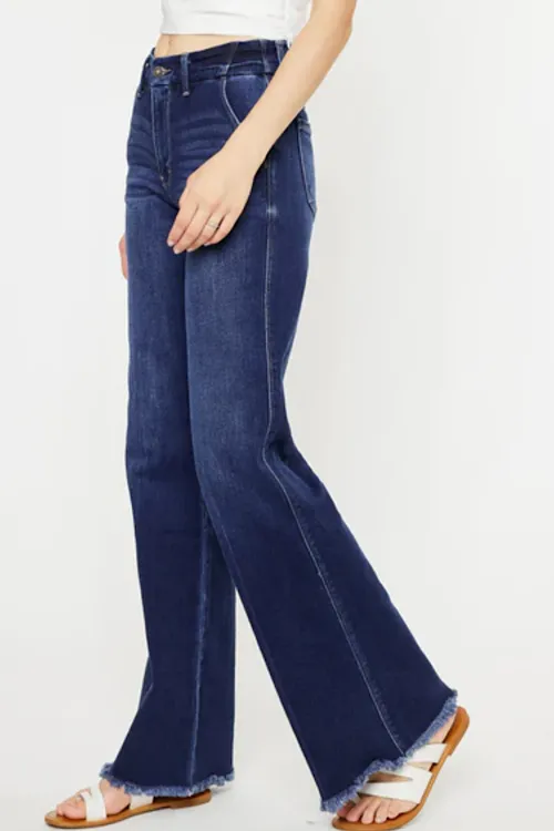 Raw Hem Flare Jeans