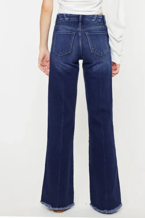 Raw Hem Flare Jeans