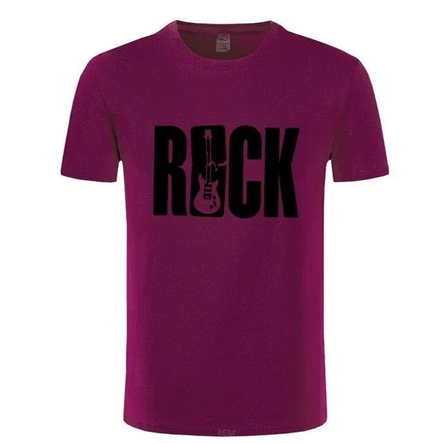 ROCK Music T Shirt Guitar Cotton Tops