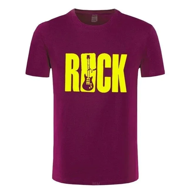 ROCK Music T Shirt Guitar Cotton Tops