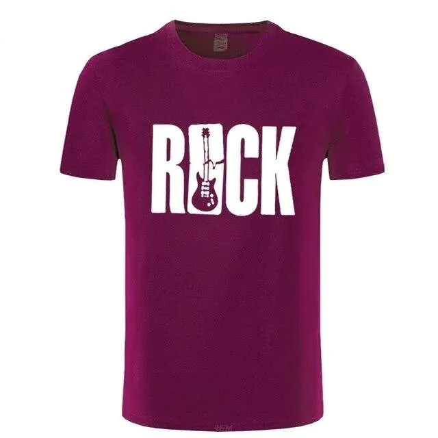 ROCK Music T Shirt Guitar Cotton Tops