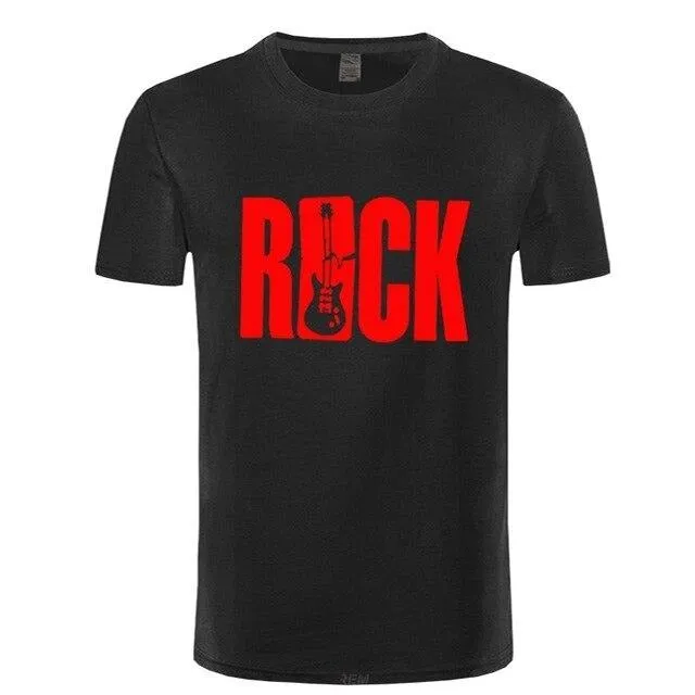 ROCK Music T Shirt Guitar Cotton Tops