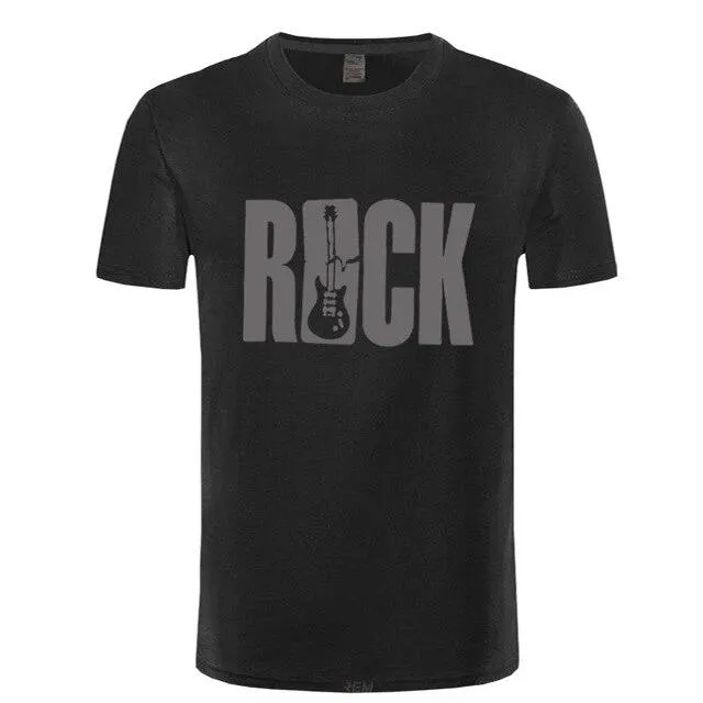 ROCK Music T Shirt Guitar Cotton Tops