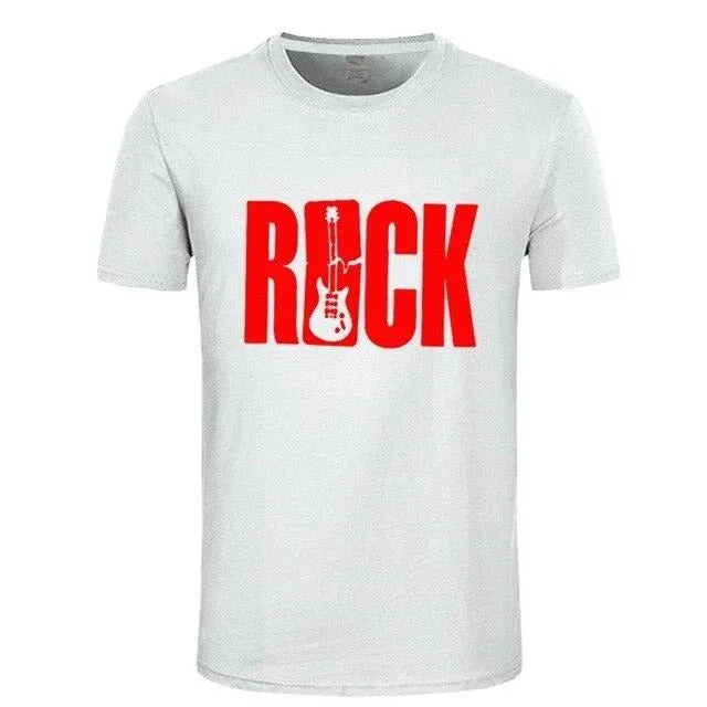ROCK Music T Shirt Guitar Cotton Tops