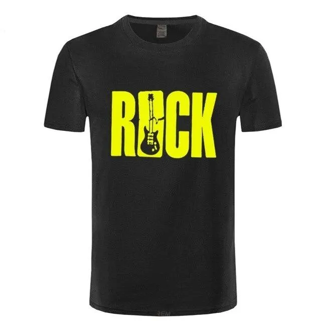 ROCK Music T Shirt Guitar Cotton Tops