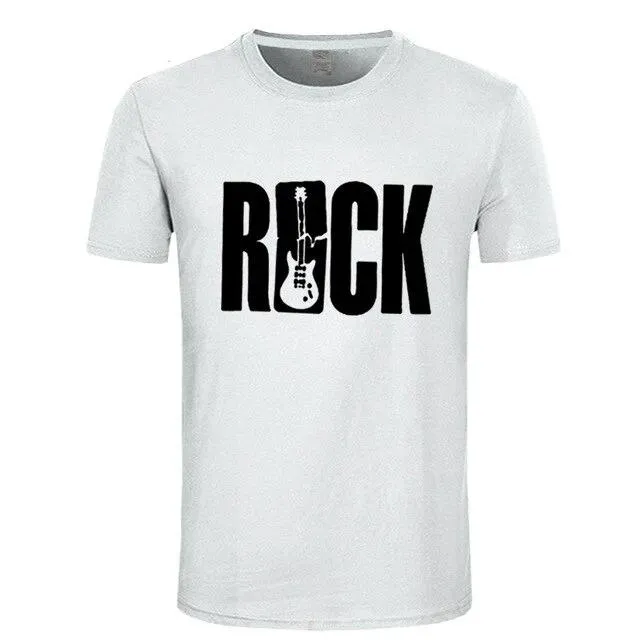 ROCK Music T Shirt Guitar Cotton Tops
