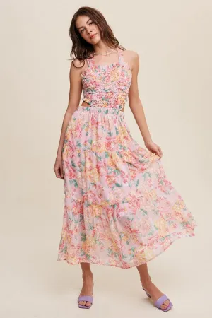 Rory Floral Textured Two-Piece Maxi Dress