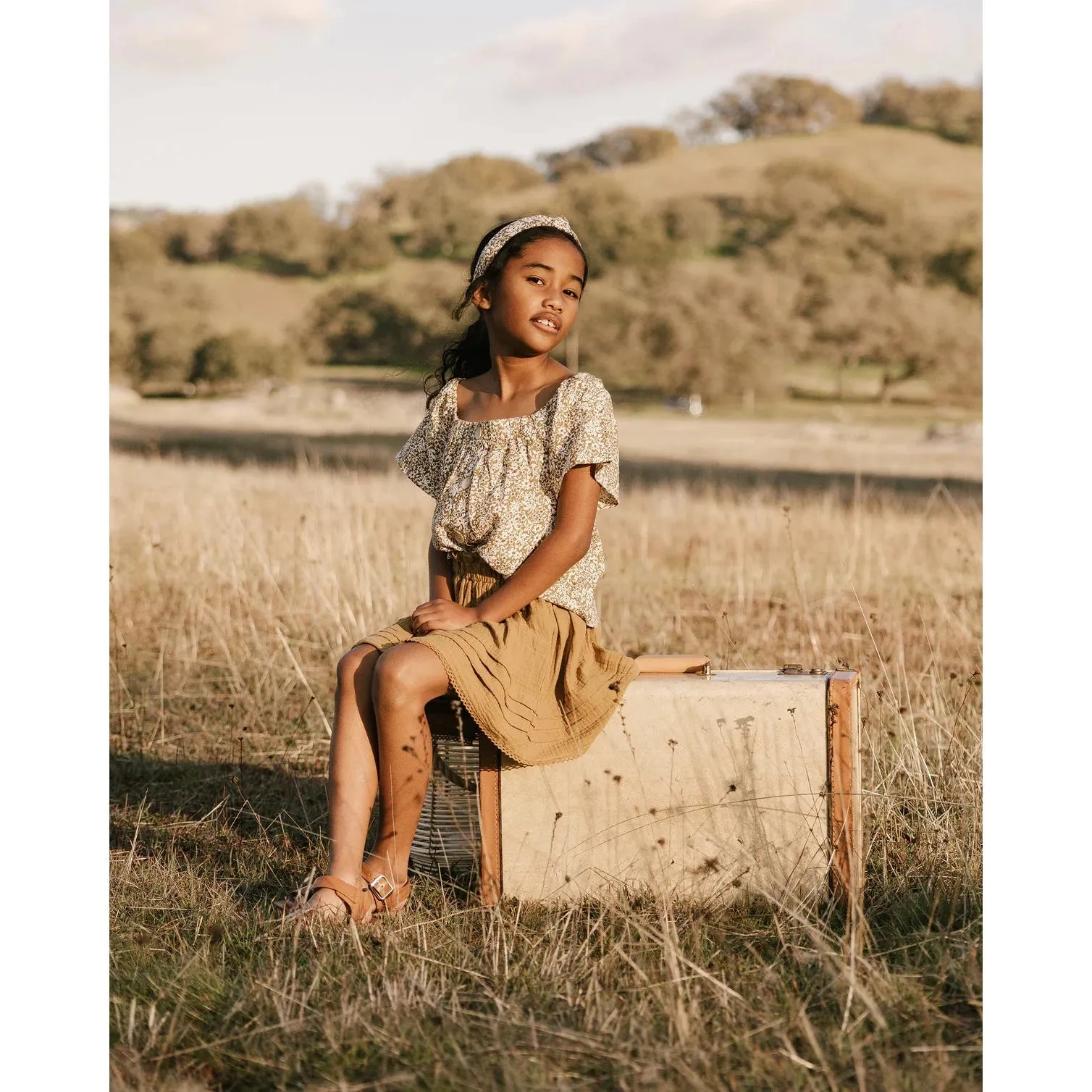 Rylee & Cru Golden Ditsy Leah Top