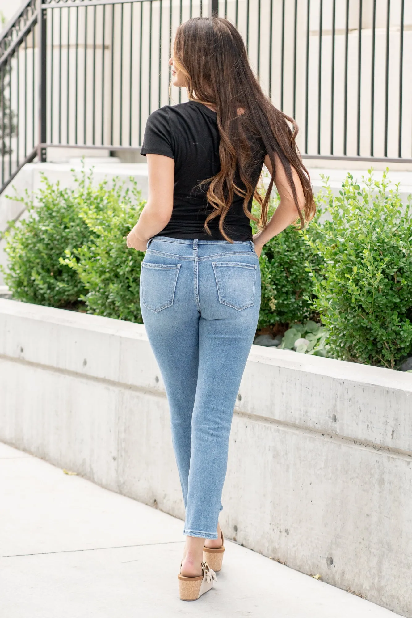 Safe Mid Rise Slim Ankle Straight