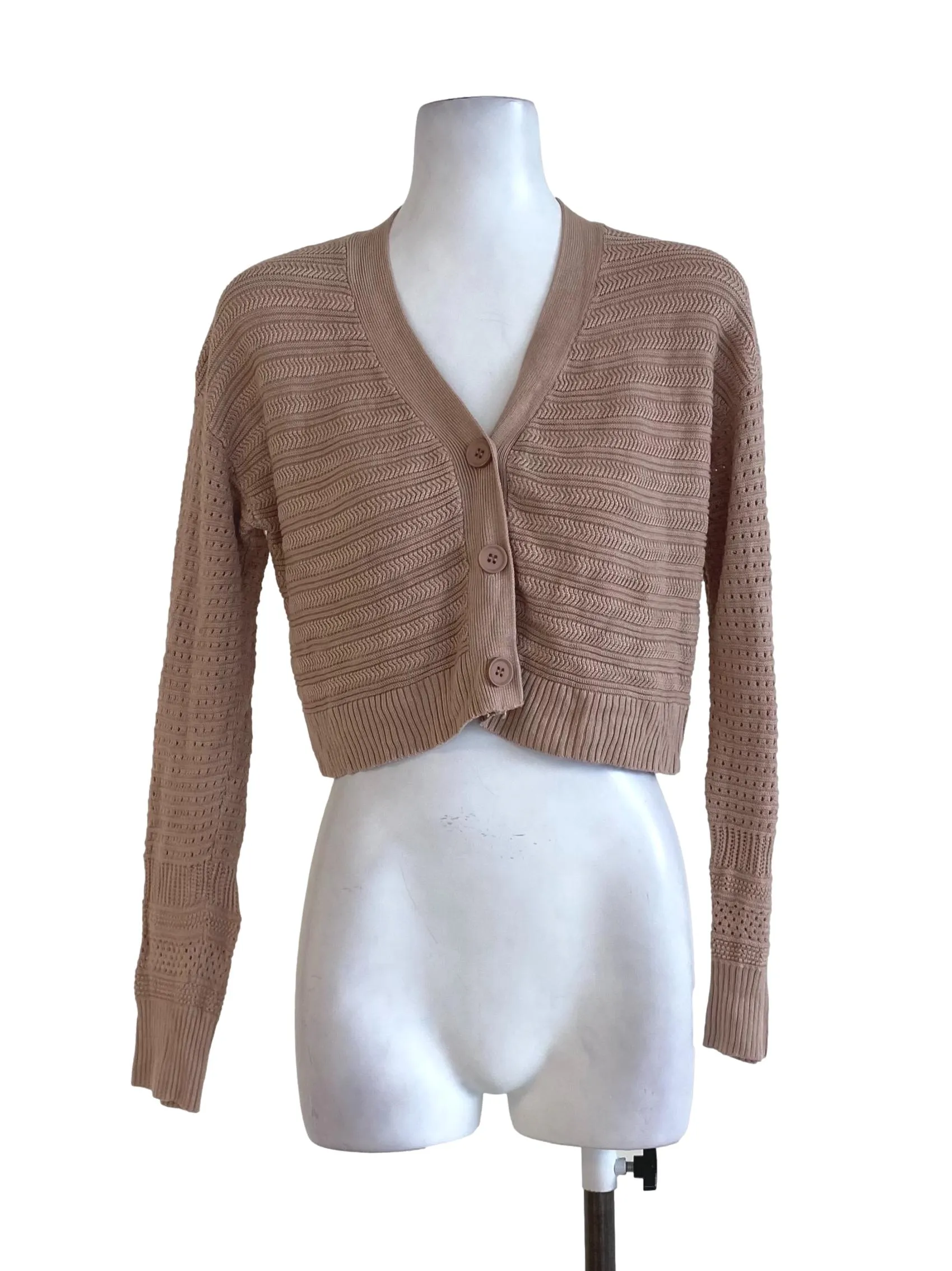 Sepia Knit Crop Cardigan