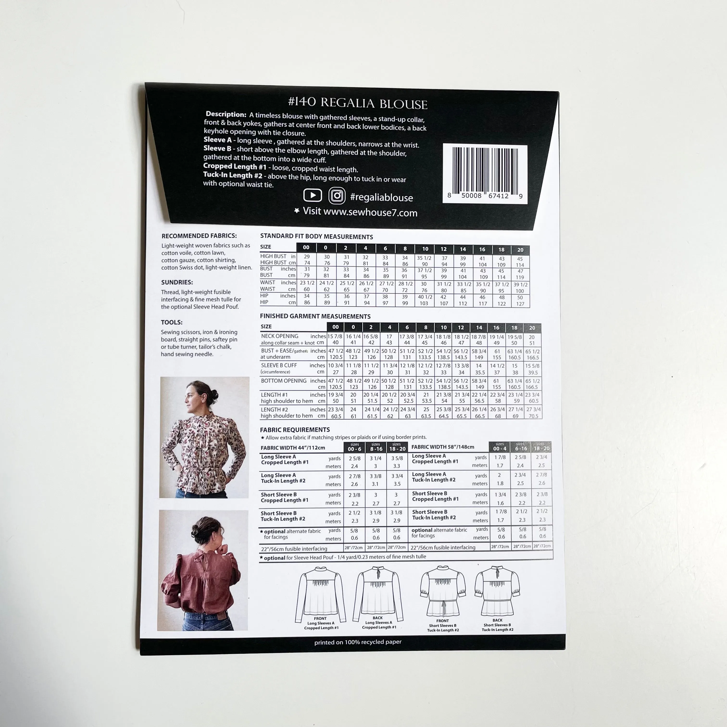 Sew House Seven Patterns : Regalia Blouse