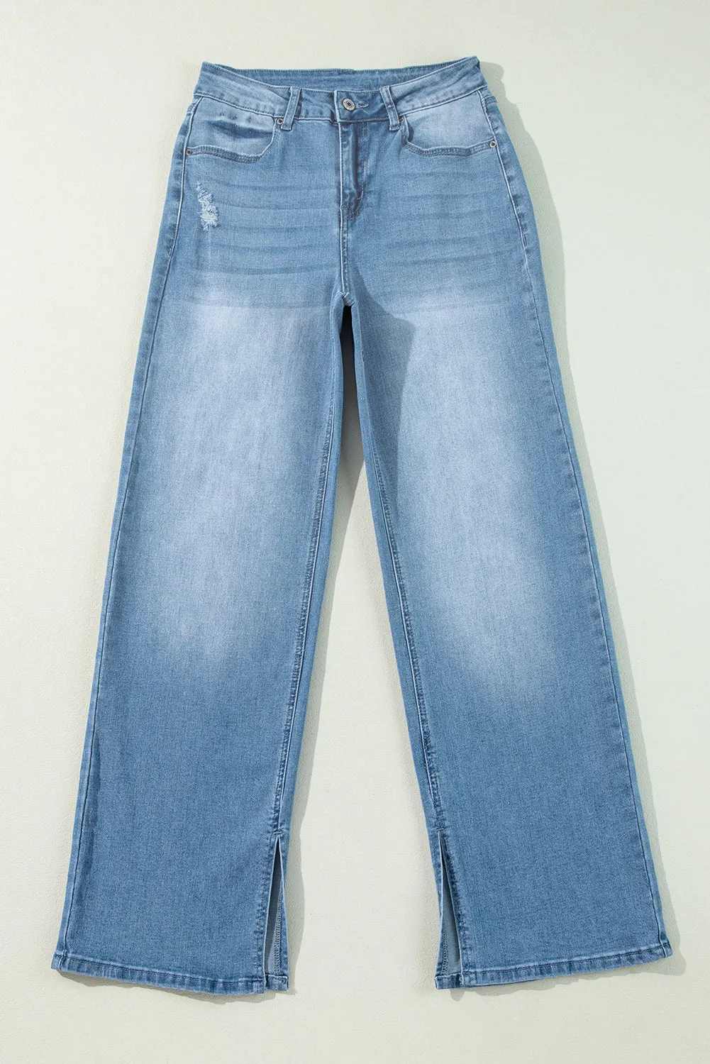 Shift Slit Straight Jeans by High