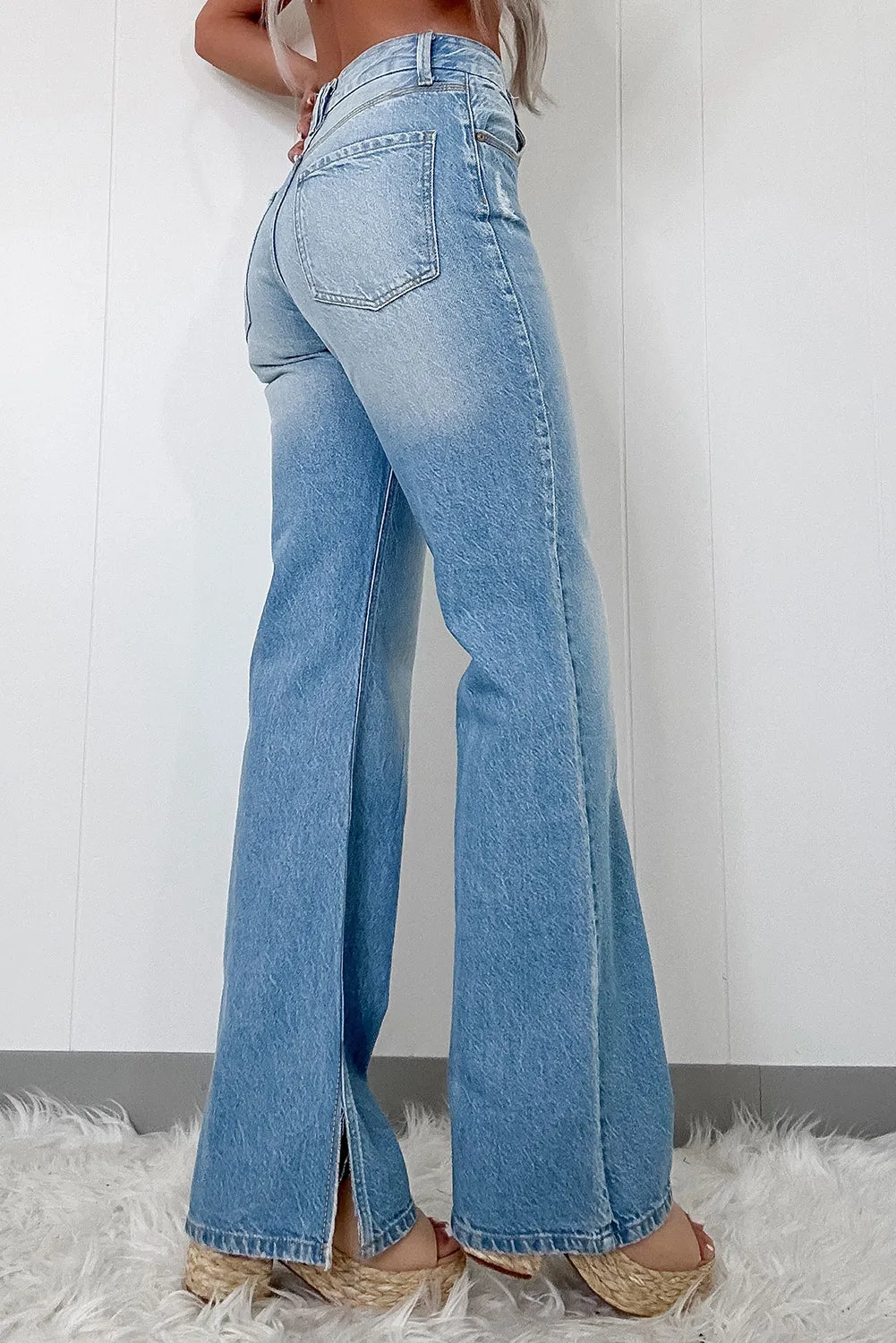 Shift Slit Straight Jeans by High