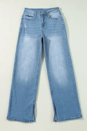 Shift Slit Straight Jeans by High