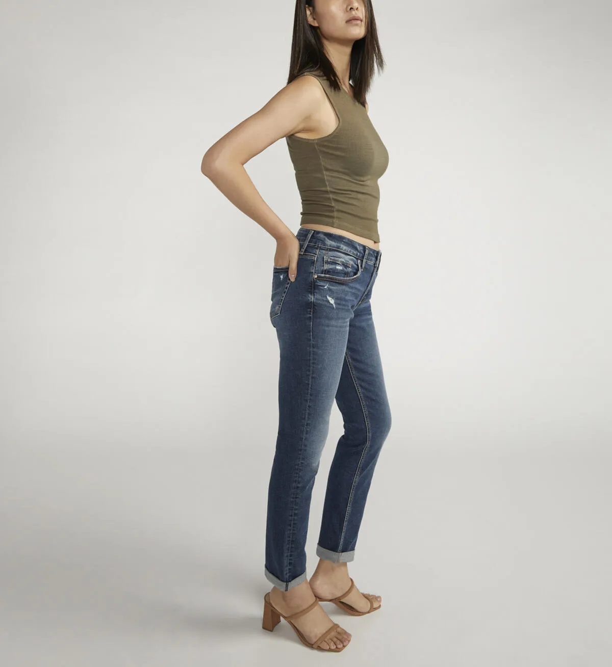 Silver Jeans Boyfriend Mid Rise Slim Leg Jeans