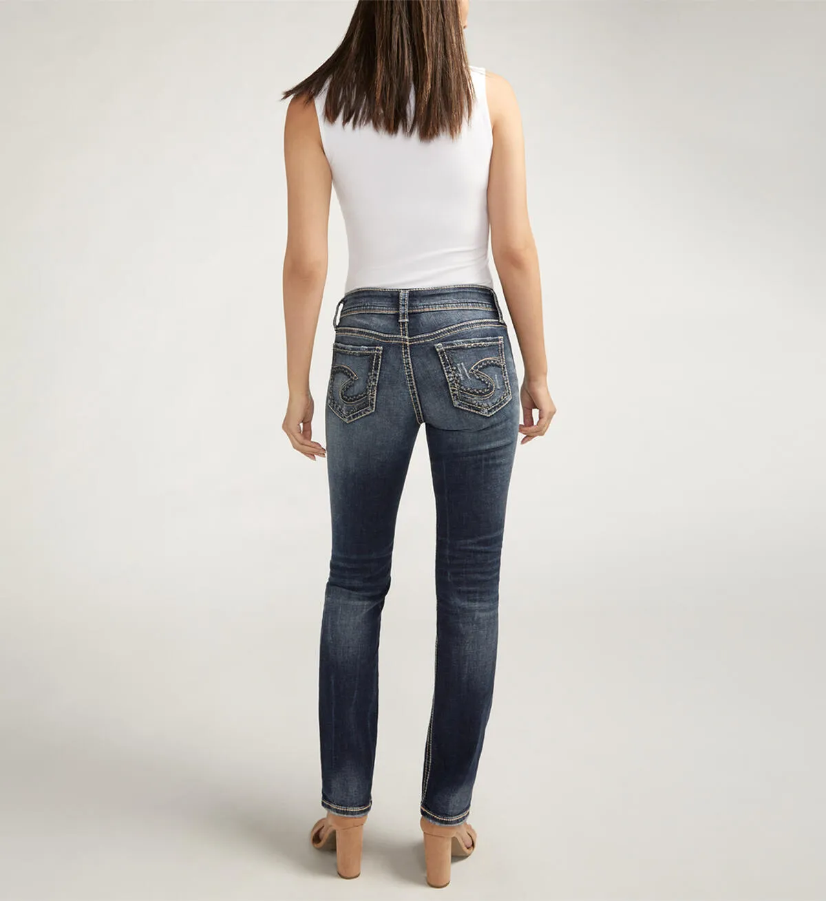 Silver Jeans Suki Mid Rise Straight Leg Jeans
