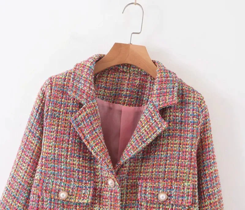 Single-breasted Woolen Coat Cardigan Mini Dress Short Skirt Two Pieces