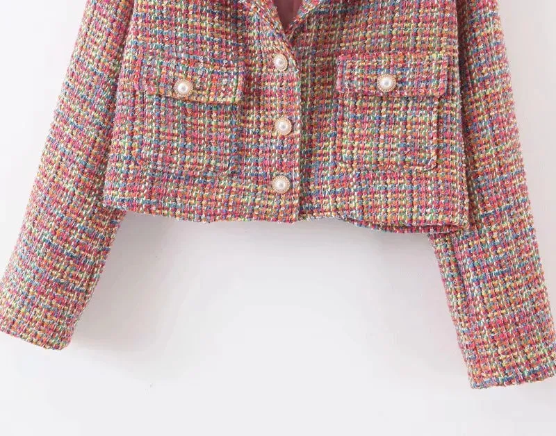 Single-breasted Woolen Coat Cardigan Mini Dress Short Skirt Two Pieces