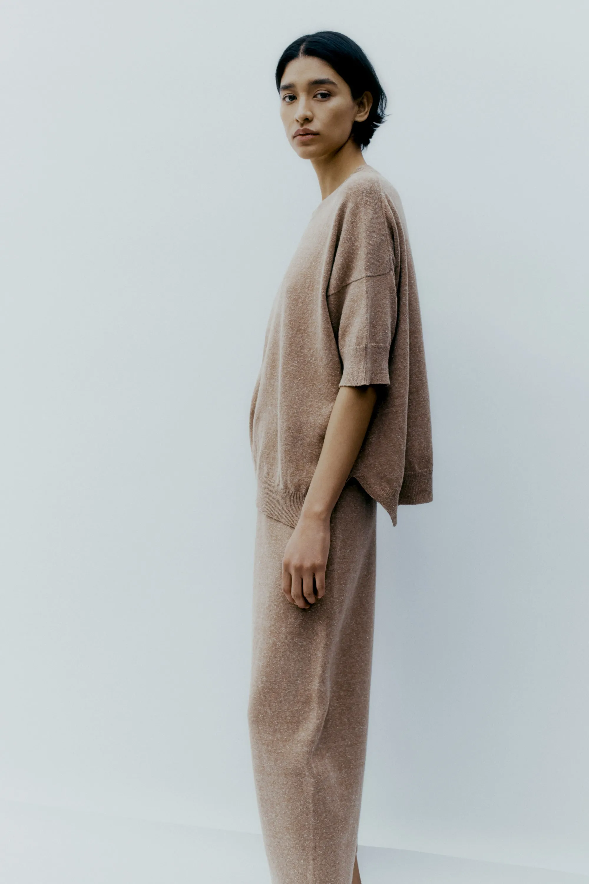 Soft Cotton T-Shirt, Nougat