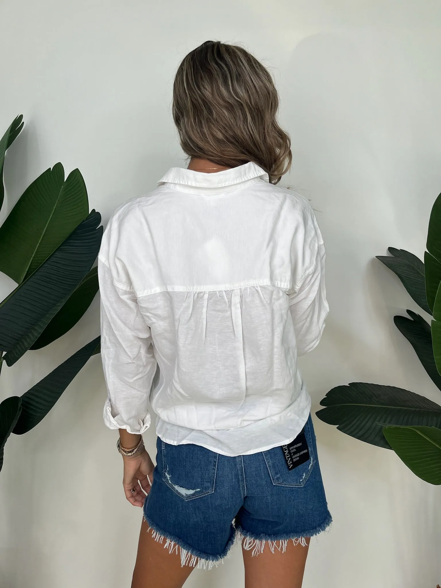 Splendid Dawson Linen Button Down White