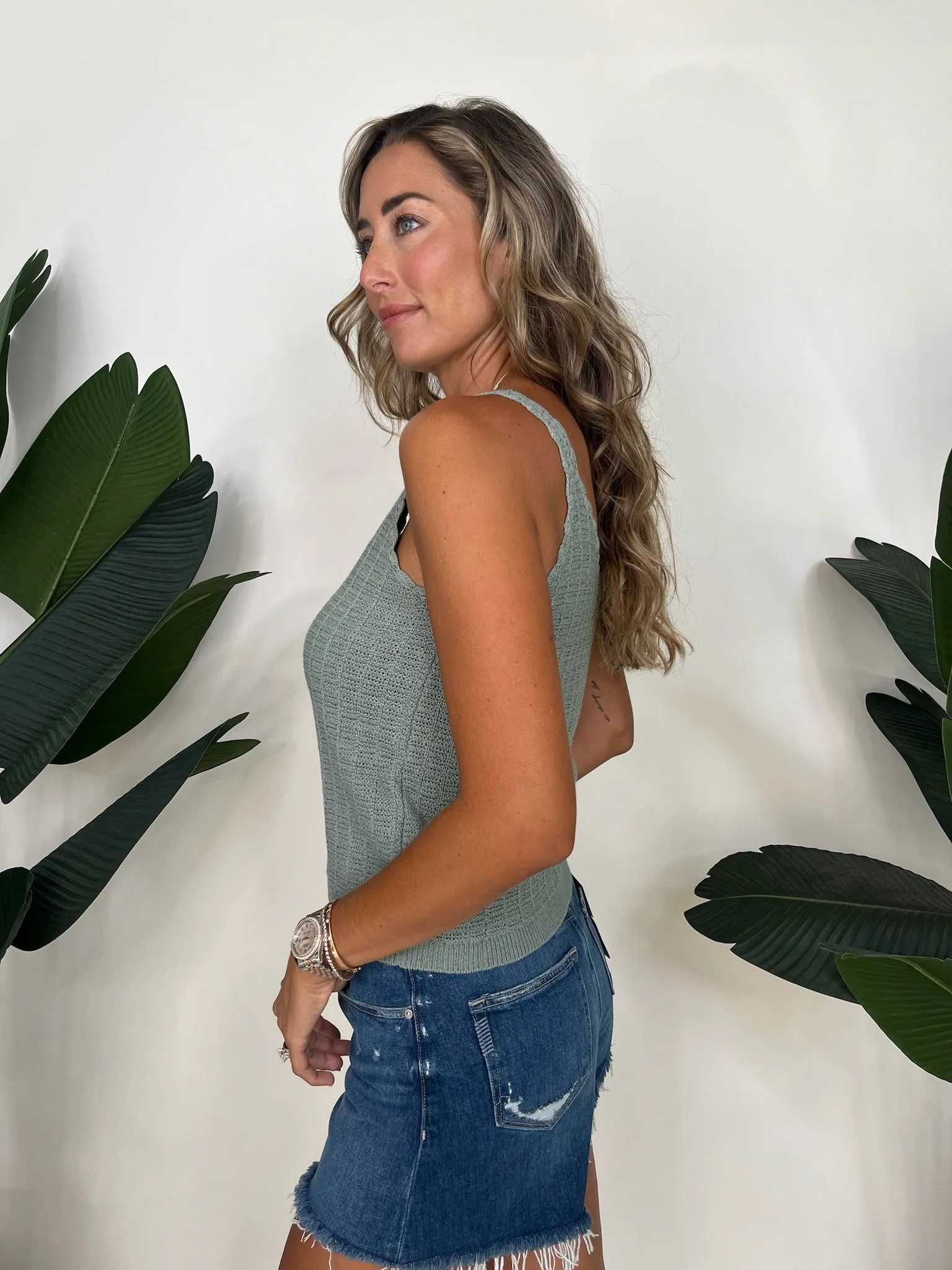 Splendid Poppy Sweater Tank Lagoon