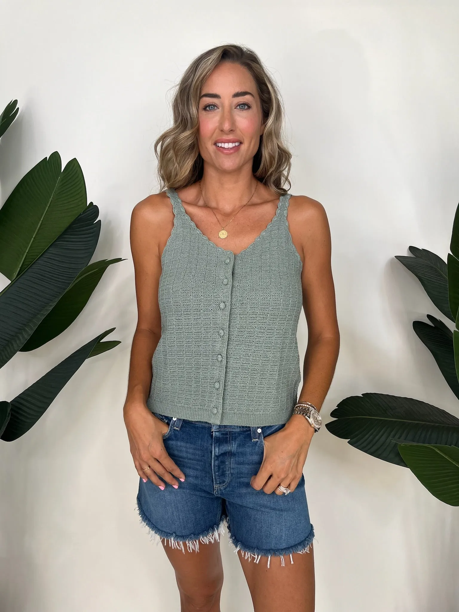 Splendid Poppy Sweater Tank Lagoon