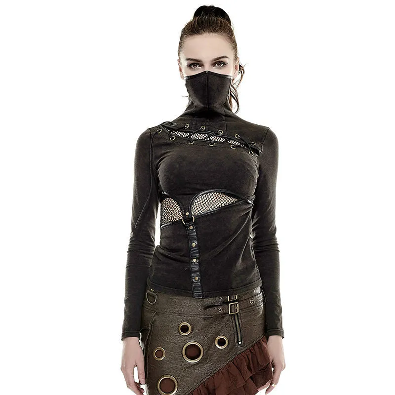 Steampunk Black/Brown Top with mask