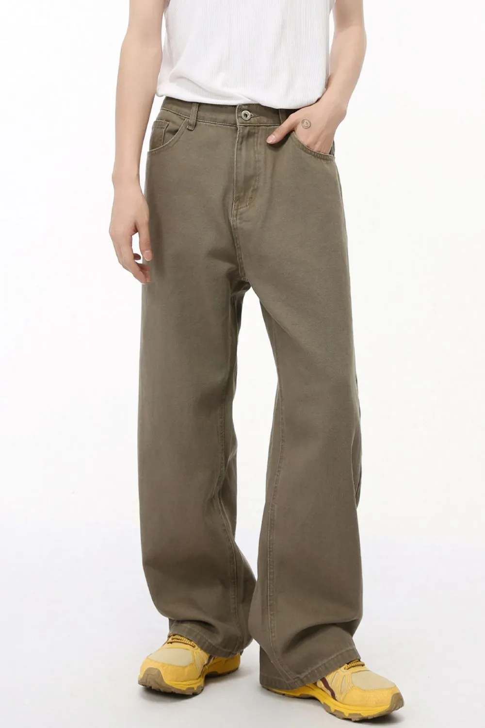 Straight-Leg Jeans with Back Elasticated Waistband
