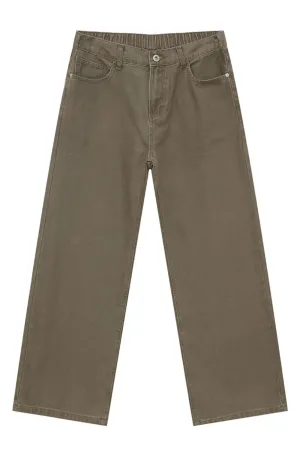 Straight-Leg Jeans with Back Elasticated Waistband