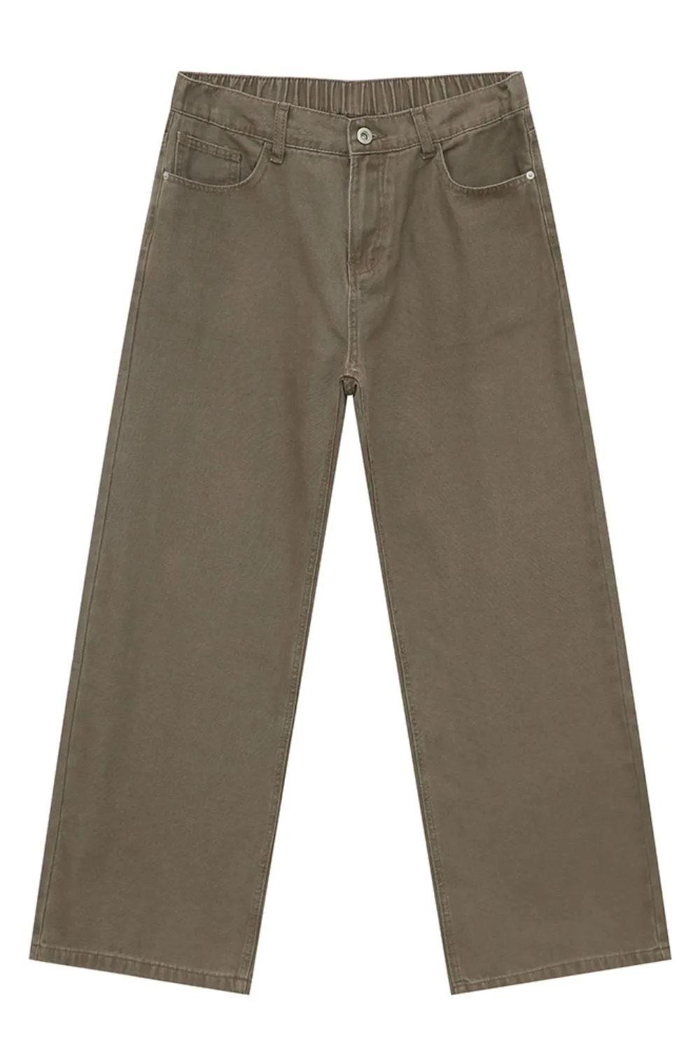 Straight-Leg Jeans with Back Elasticated Waistband