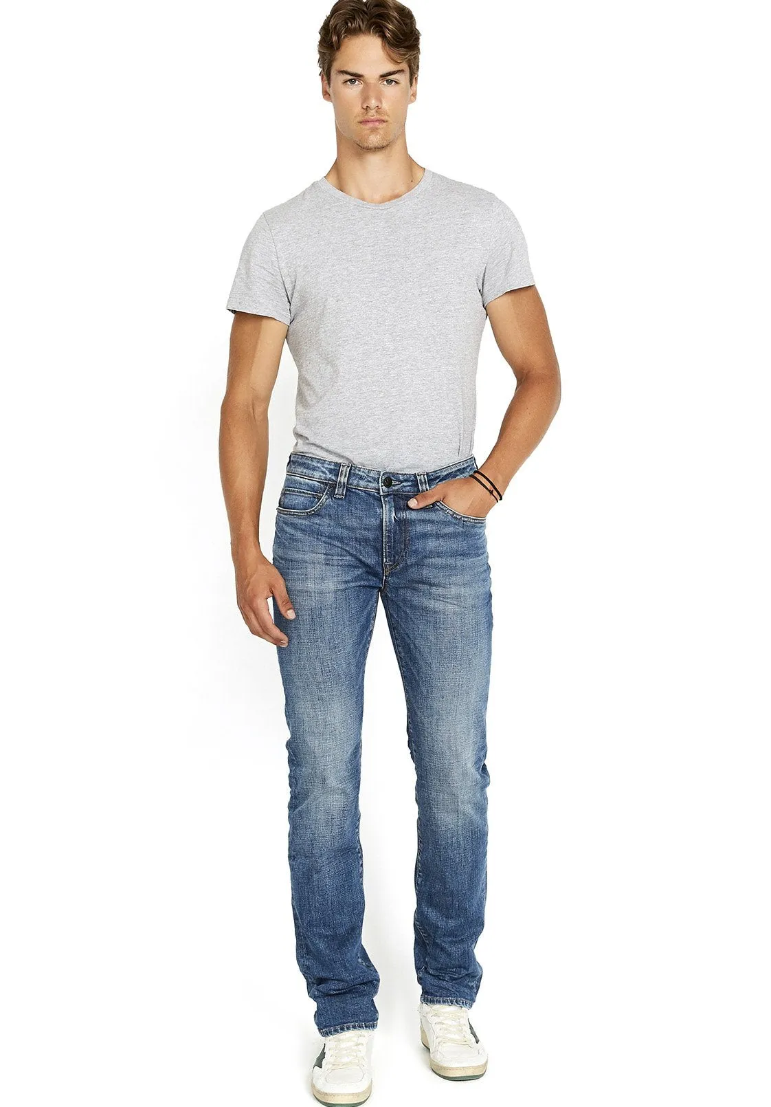 Straight Six Men's Jeans in Sanded Blue - BM22607
