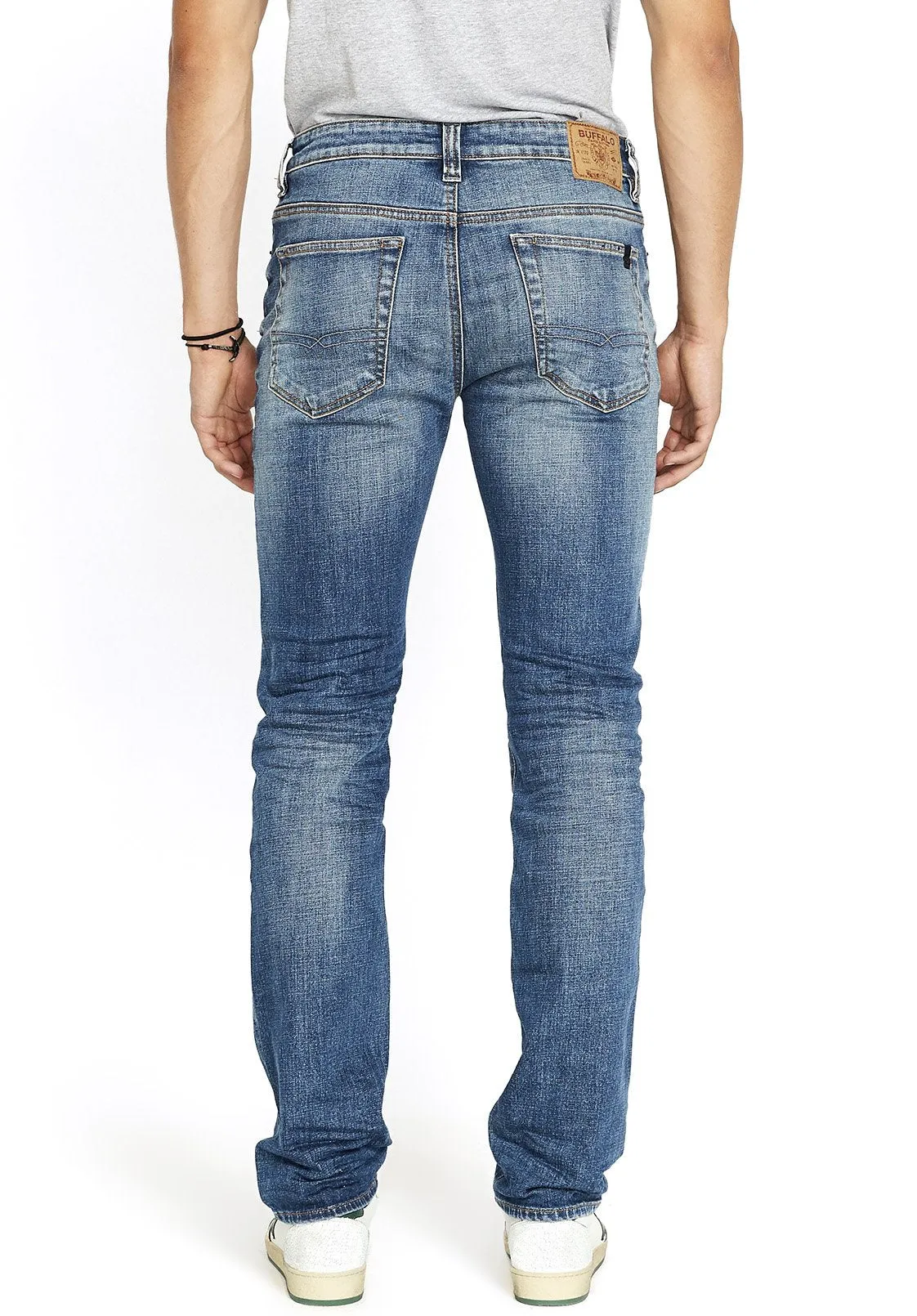 Straight Six Men's Jeans in Sanded Blue - BM22607