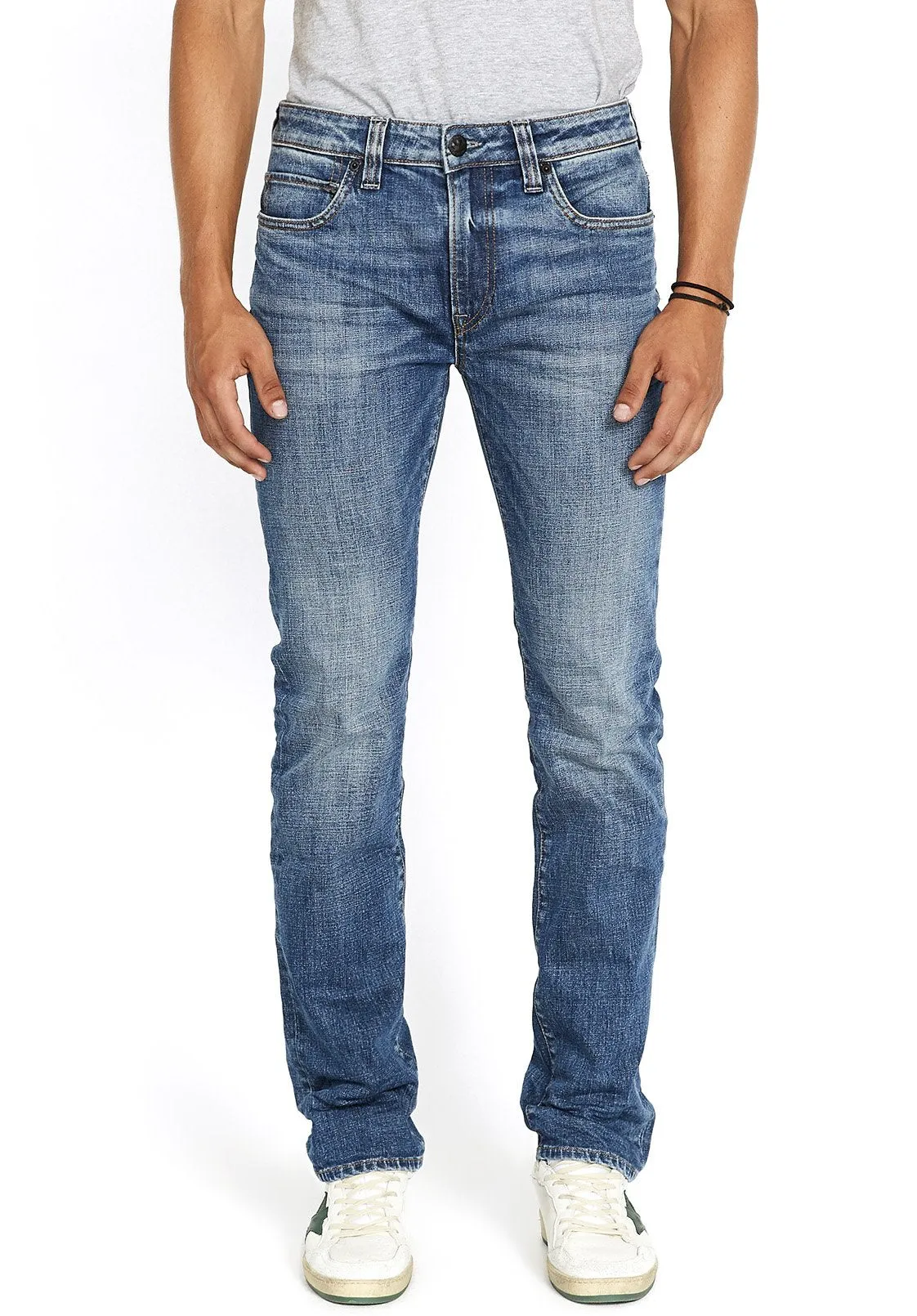 Straight Six Men's Jeans in Sanded Blue - BM22607