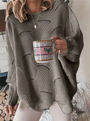 Stunncal Bat Sleeve Casual Loose Sweater Knit Sweater
