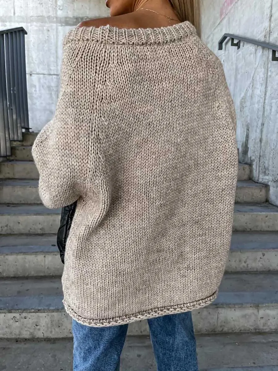 Stunncal Crew neck pullover knit sweater