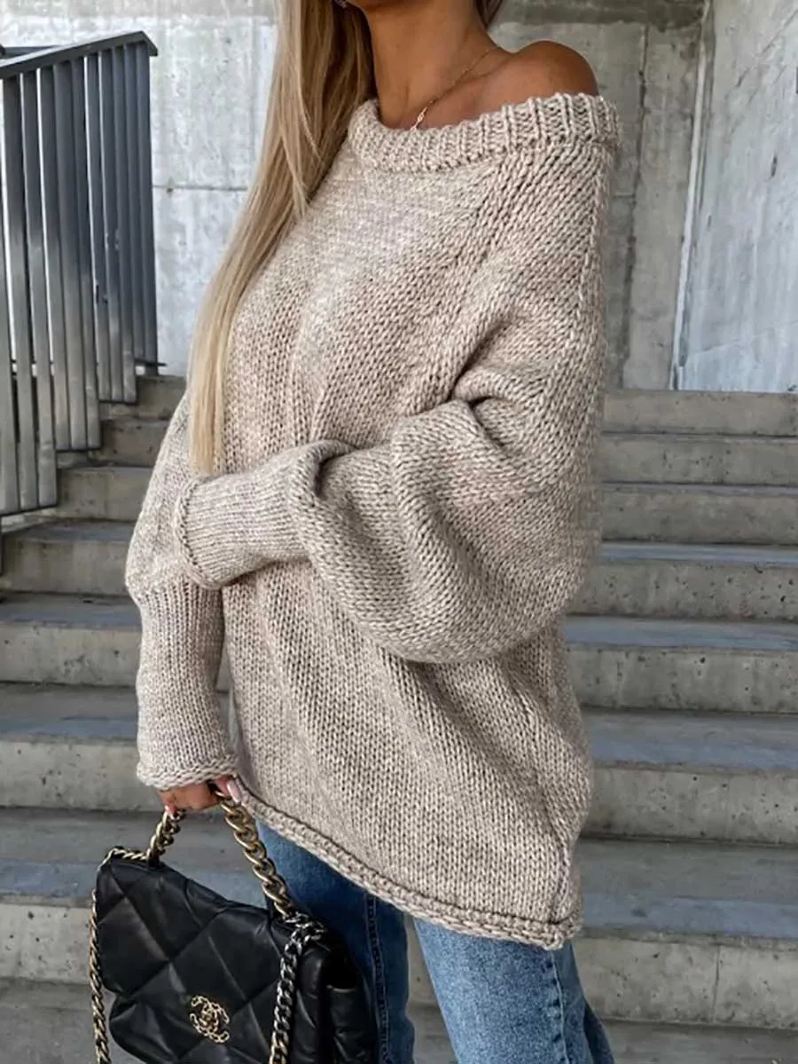 Stunncal Crew neck pullover knit sweater