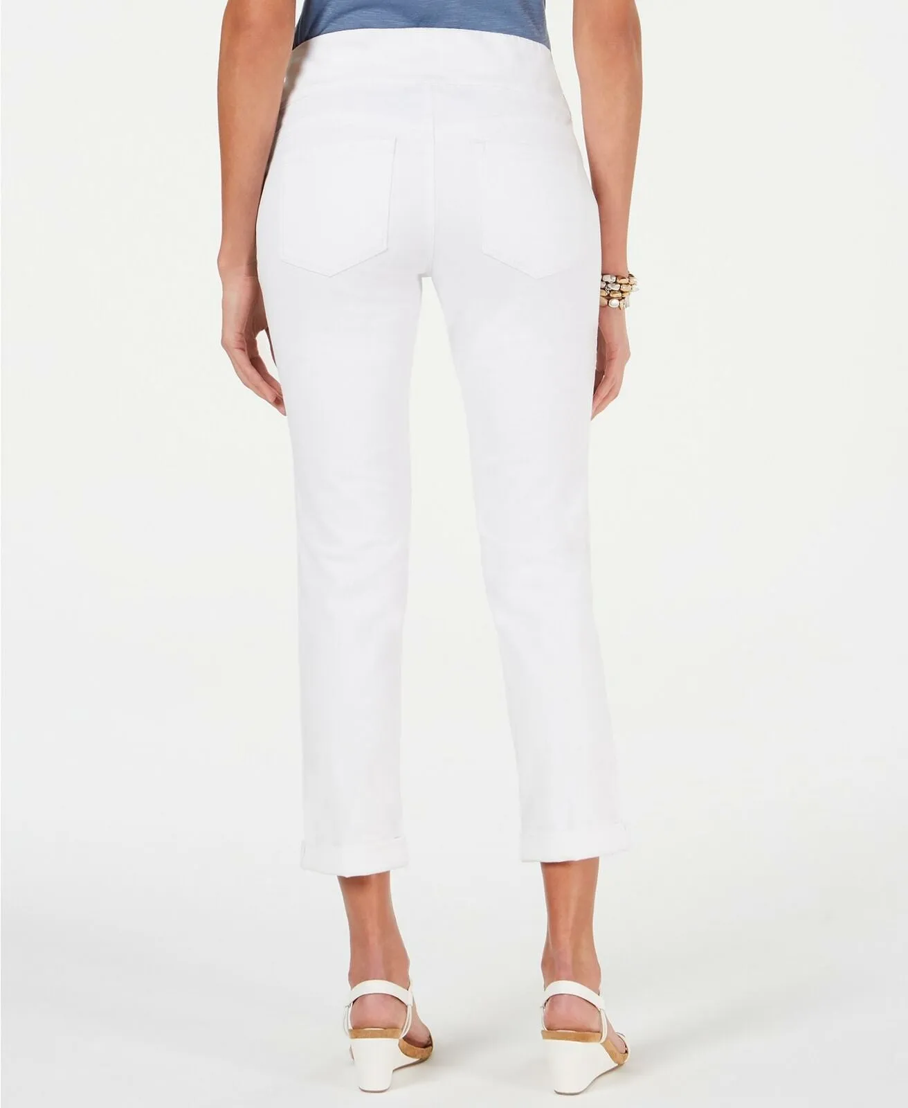 Style & Co. Women's Pull On Boyfriend Jeans. 100045823 White L