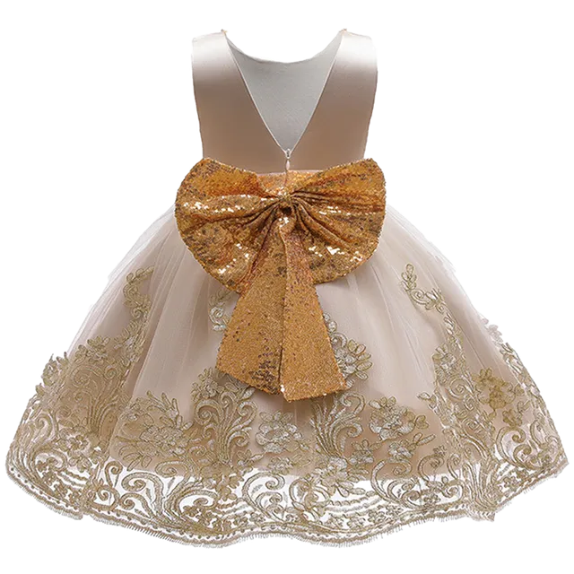 Summer Sequin Big Bow Baby Girl Dress