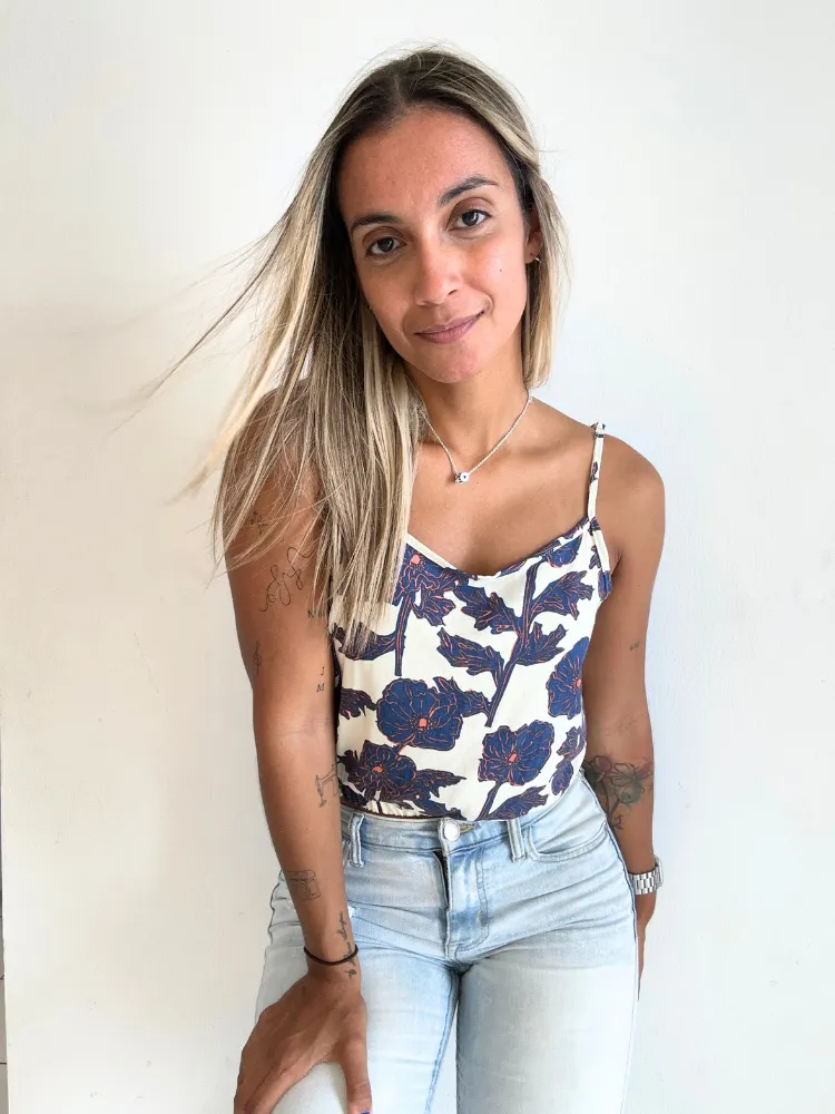 Tangerine Linen Top