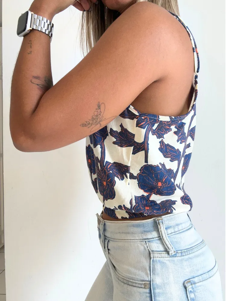 Tangerine Linen Top