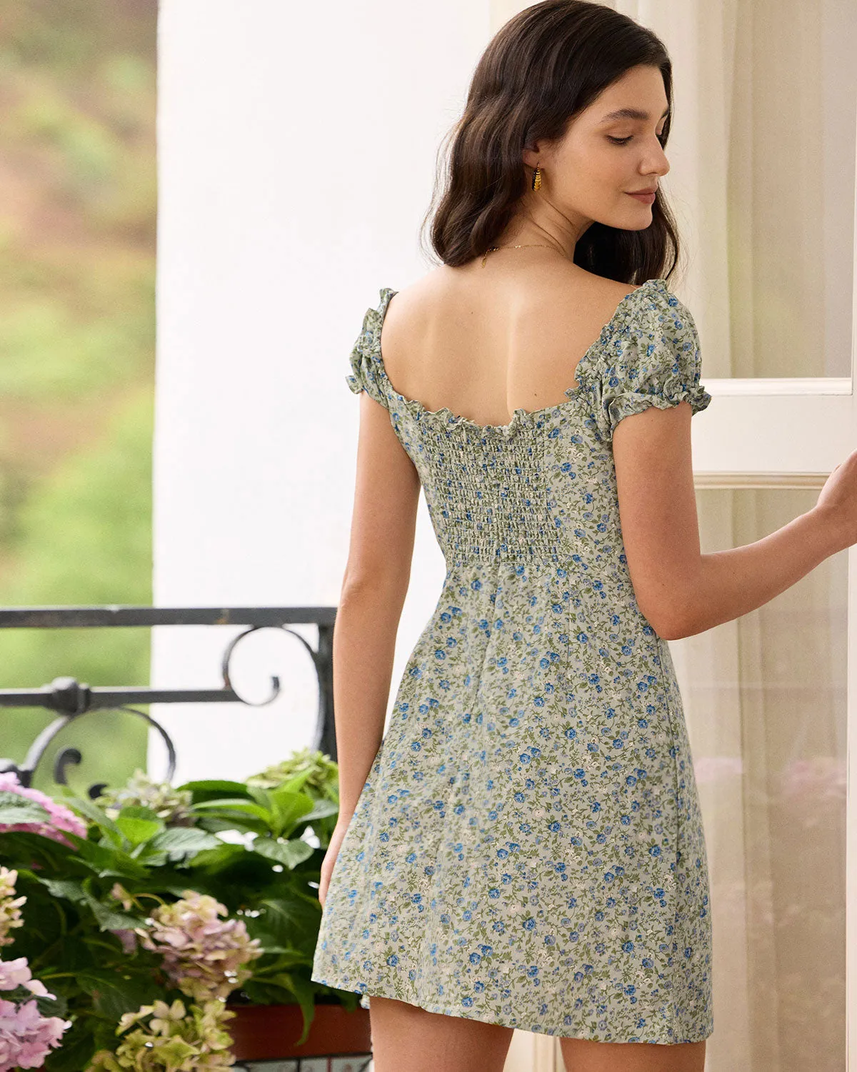 The Ruffle Edge Floral Mini Dress